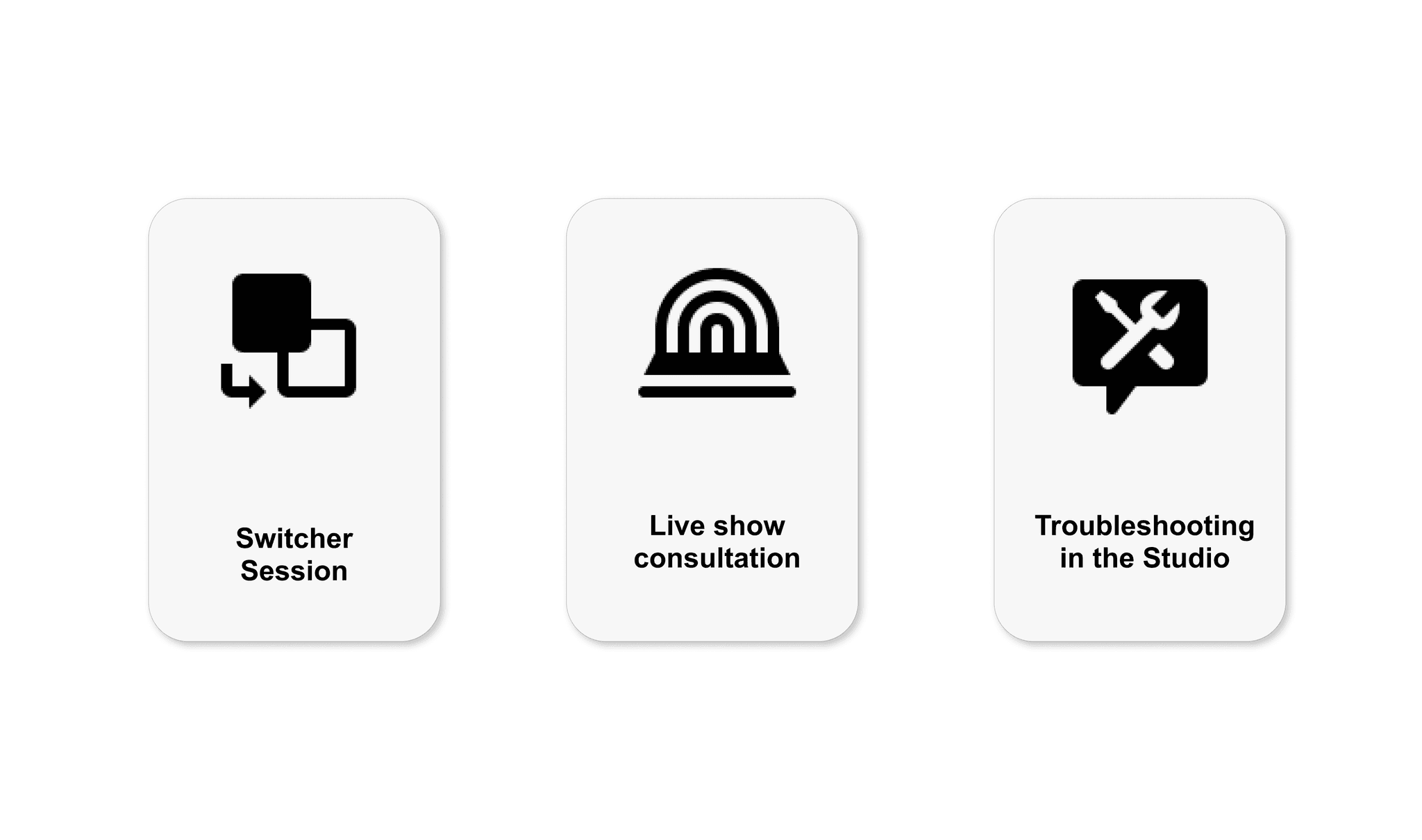 The three items on the lesson Menu