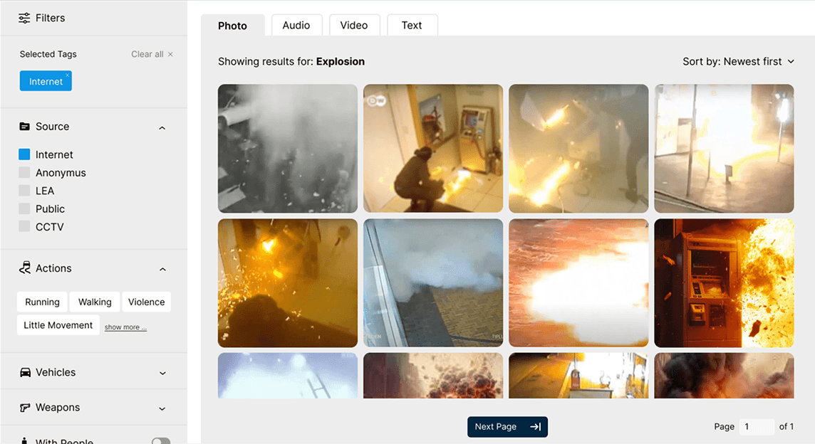 The EuroDUC interface search screen.